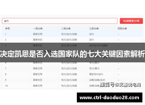 决定凯恩是否入选国家队的七大关键因素解析